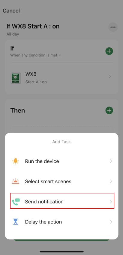 Create Scene screen